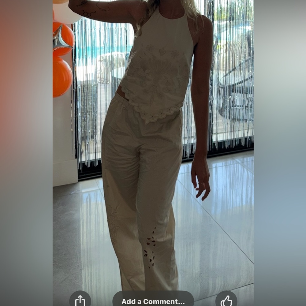 Zara Cream Wide Leg Pants & Jumpsuit